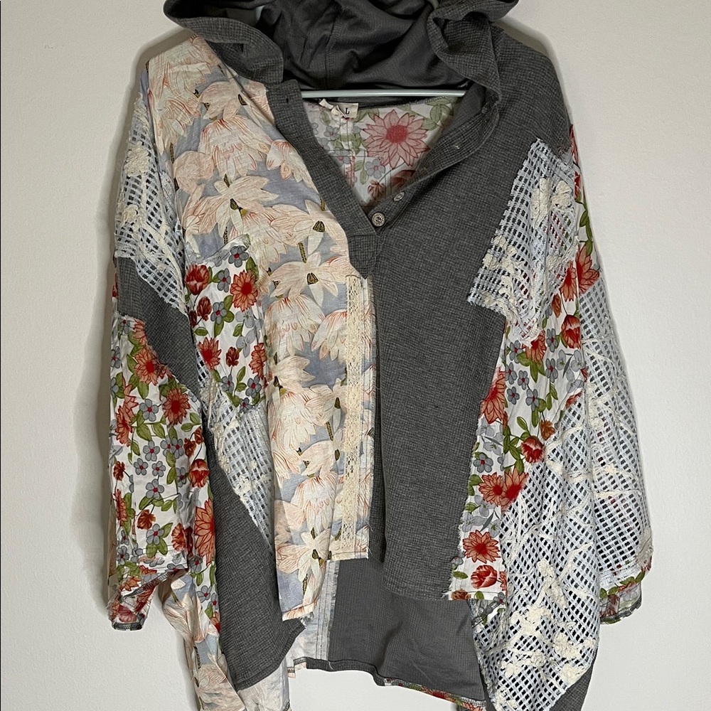 Pol Floral Patchwork Hooded Jacket - image 1